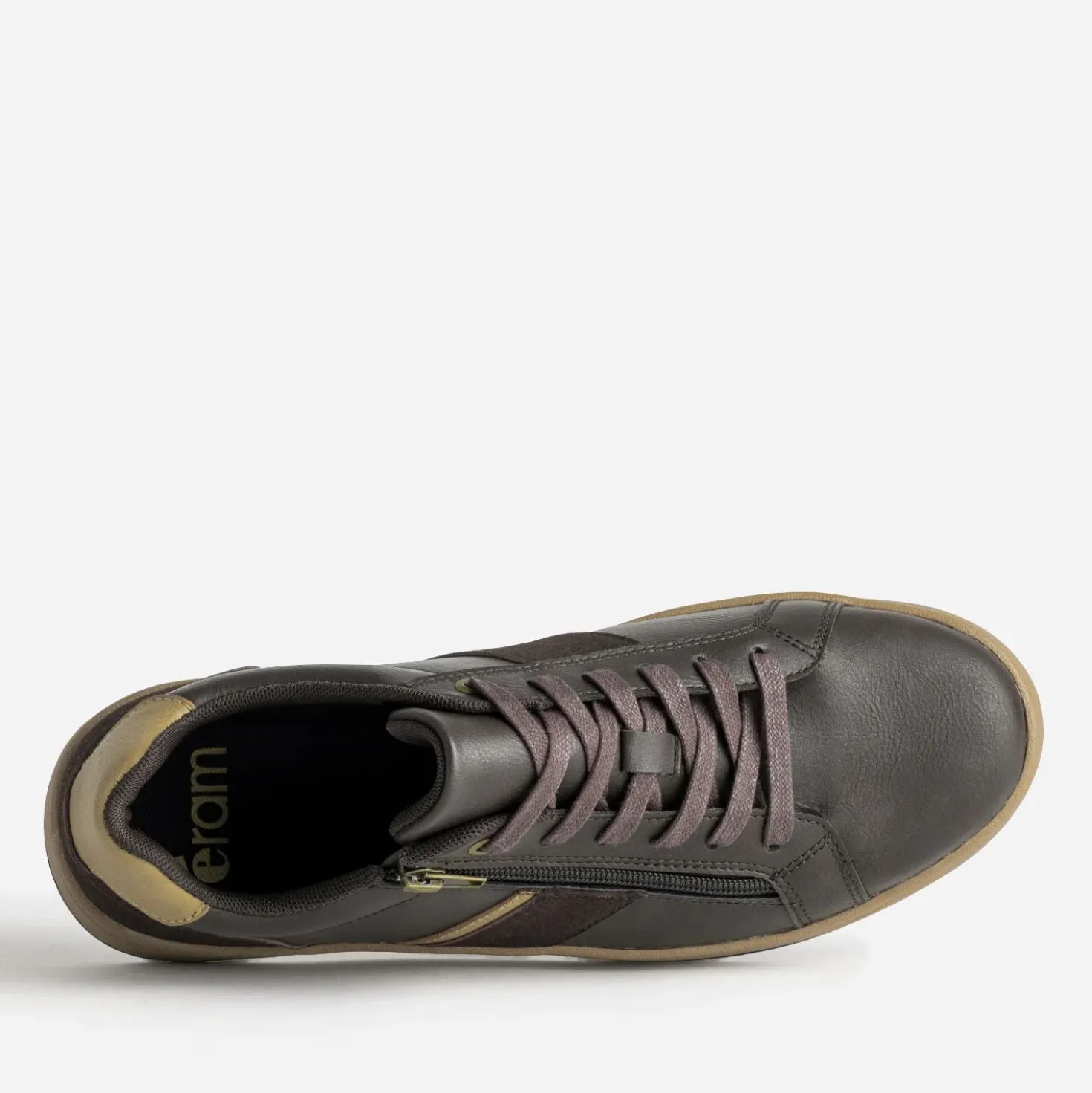 Tennis marron détails beiges