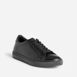 Tennis noire cuir