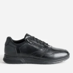 Tennis noire cuir avec zip côté