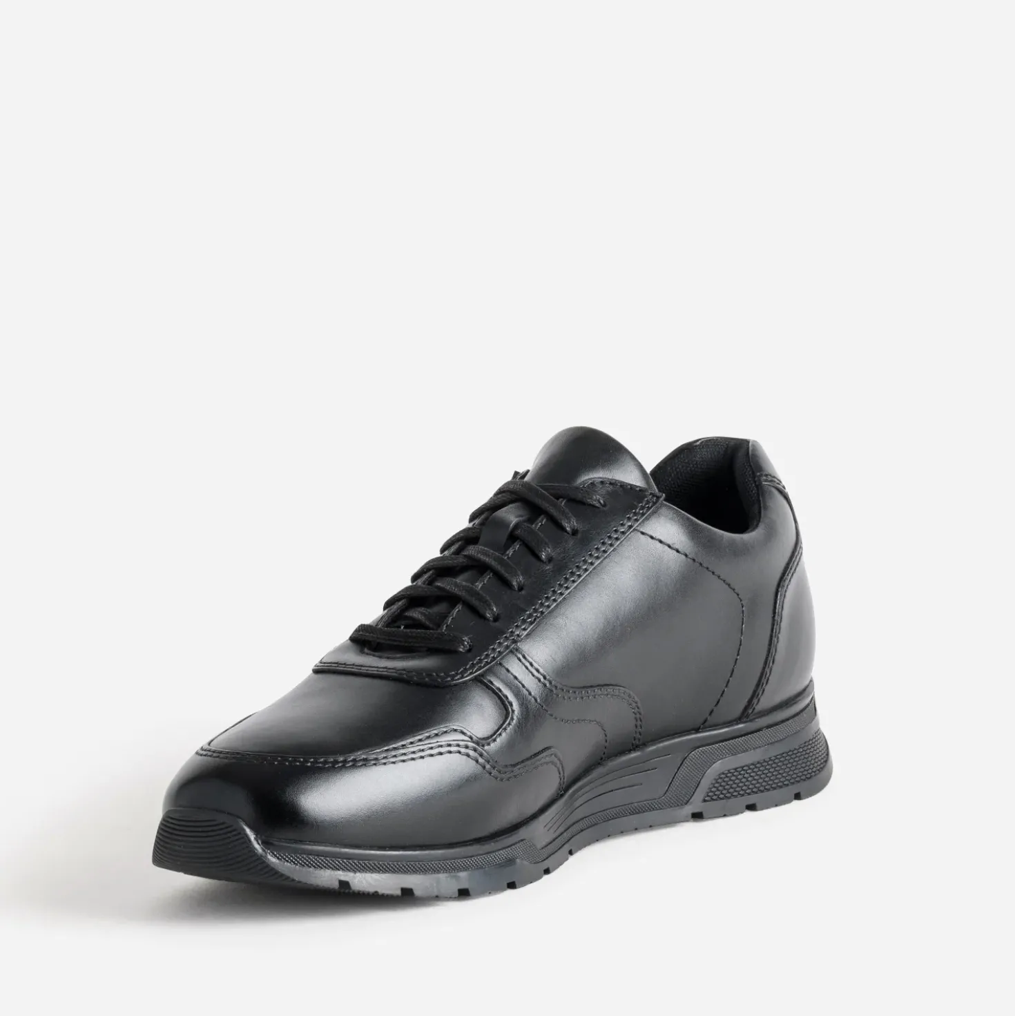 Tennis noire cuir avec zip côté