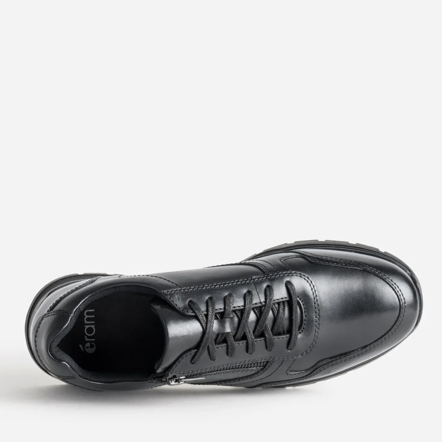 Tennis noire cuir avec zip côté