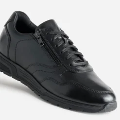 Tennis noire cuir avec zip côté