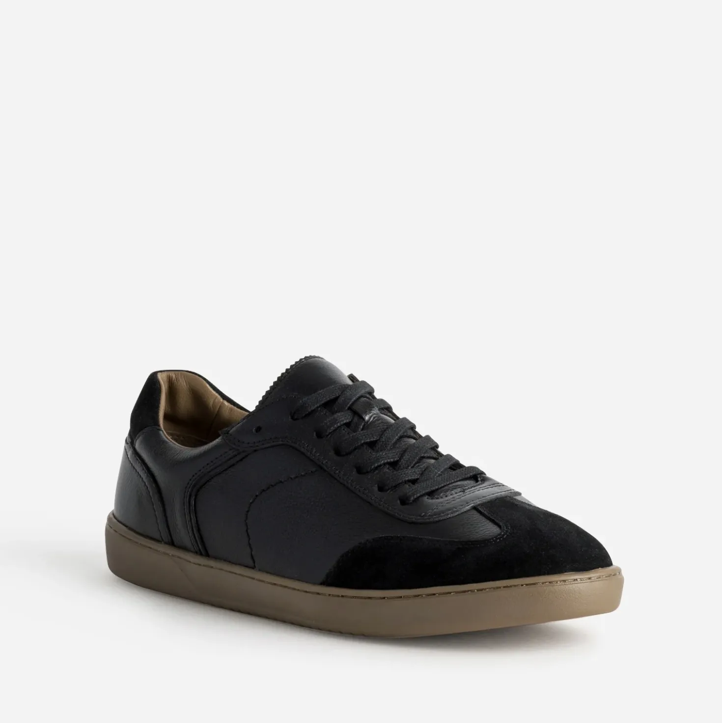 Tennis noire cuir et cuir velours