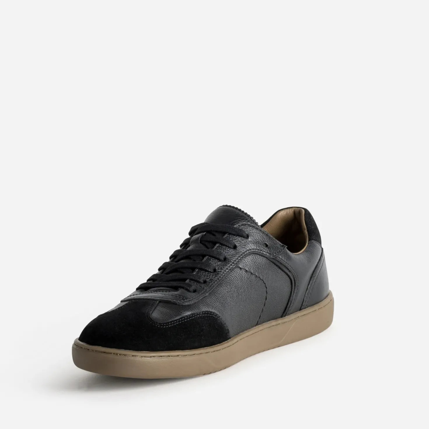 Tennis noire cuir et cuir velours