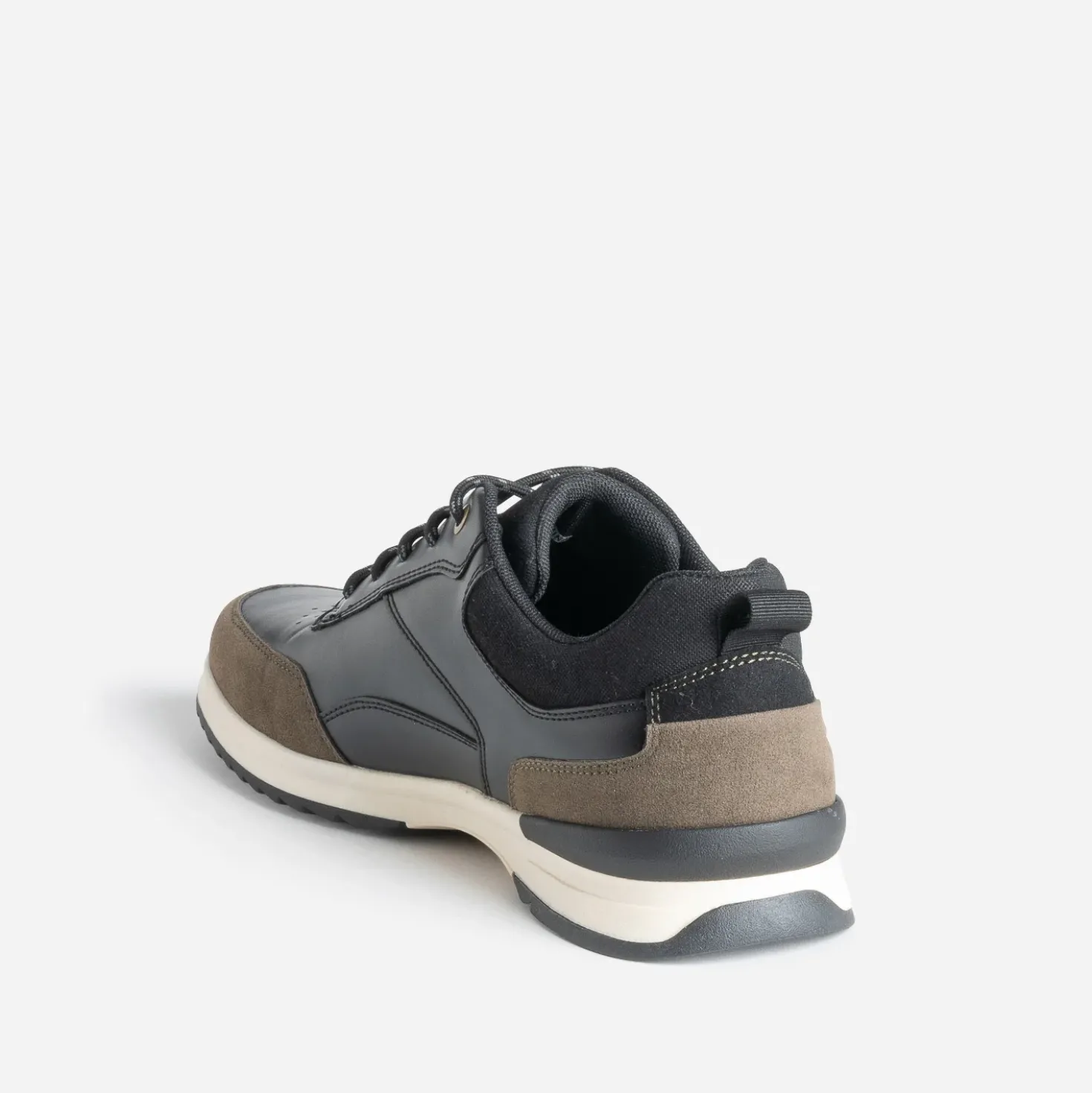 Tennis noire et kaki mix matières