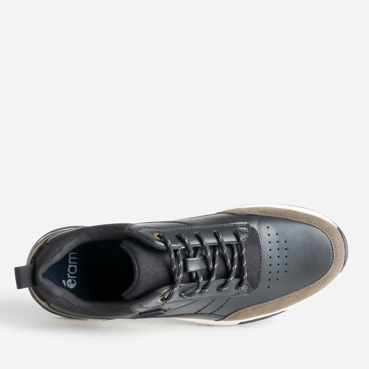 Tennis noire et kaki mix matières