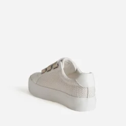 Tennis plateforme beige à scratchs