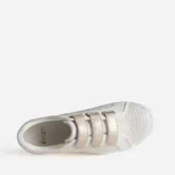 Tennis plateforme beige à scratchs