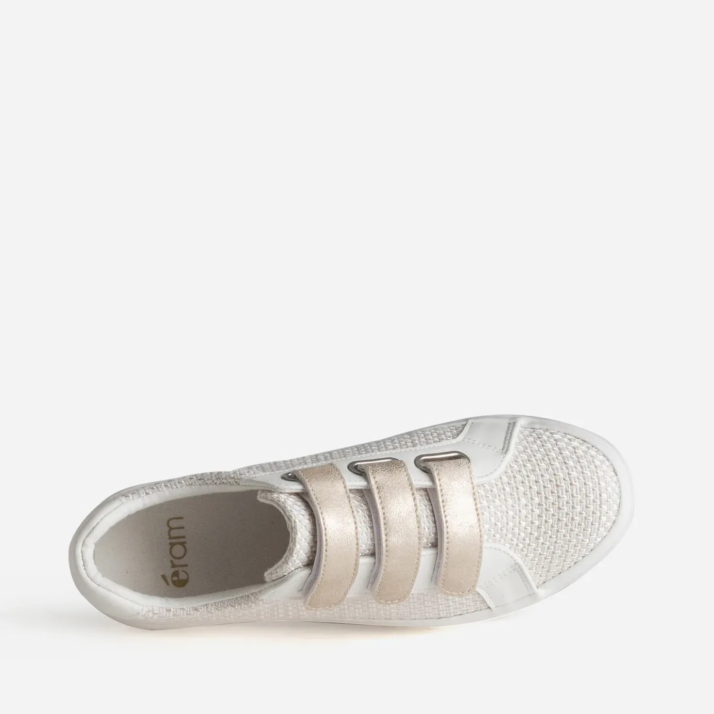 Tennis plateforme beige à scratchs