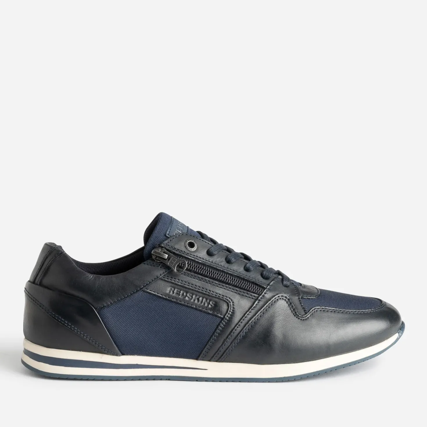 Tennis REDSKINS bleu marine en cuir et toile