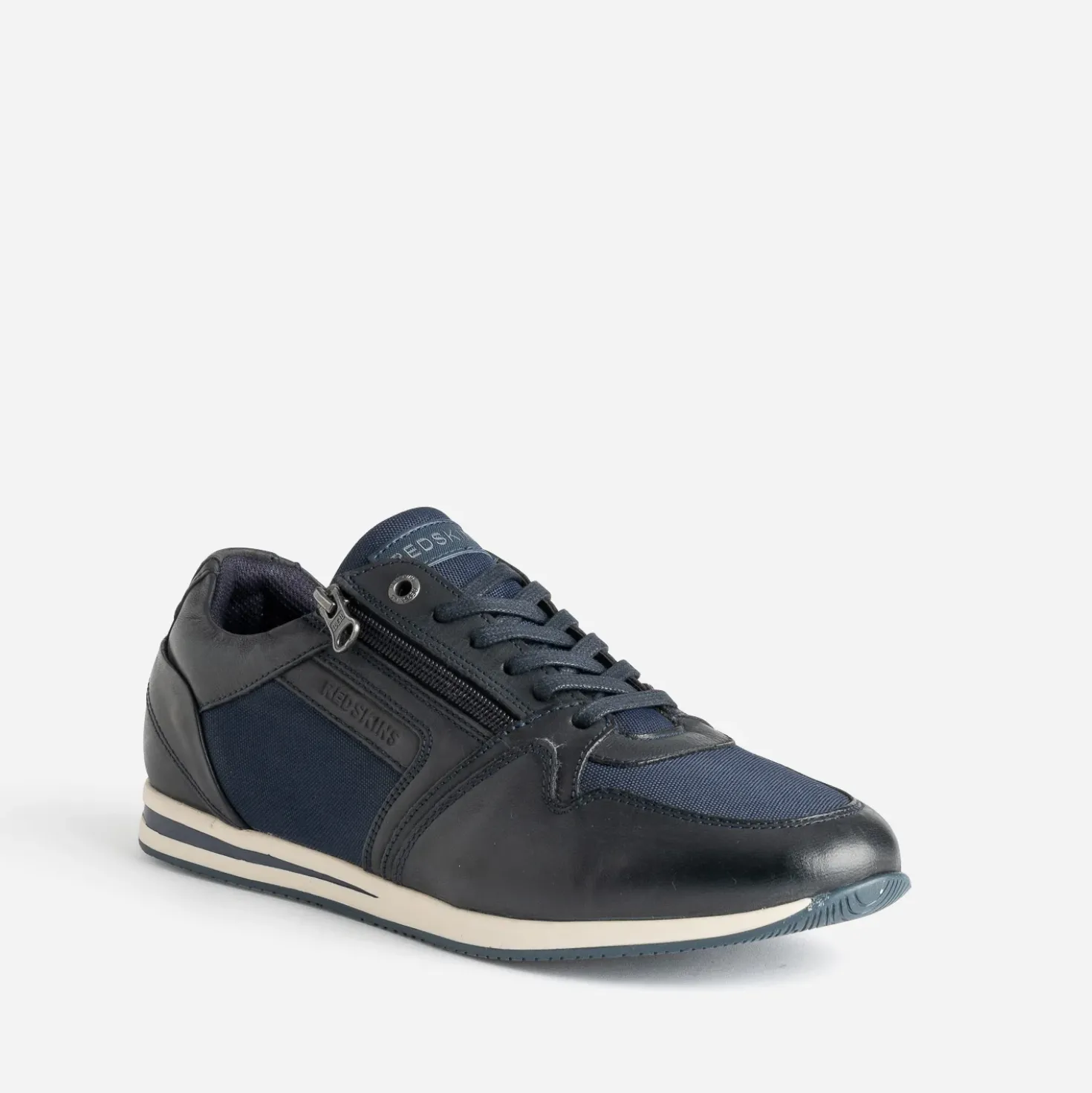 Tennis REDSKINS bleu marine en cuir et toile