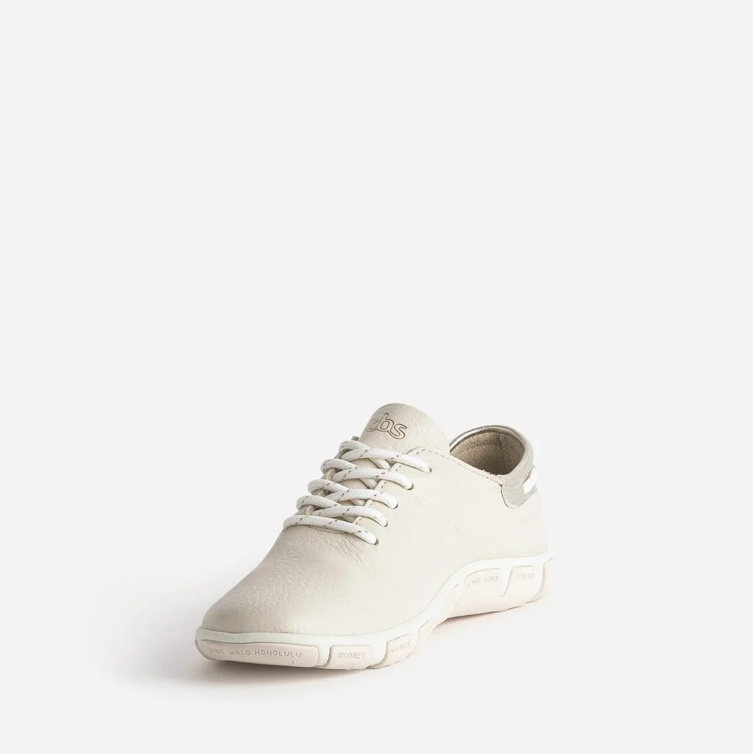 Tennis TBS beige en cuir à semelle bicolore
