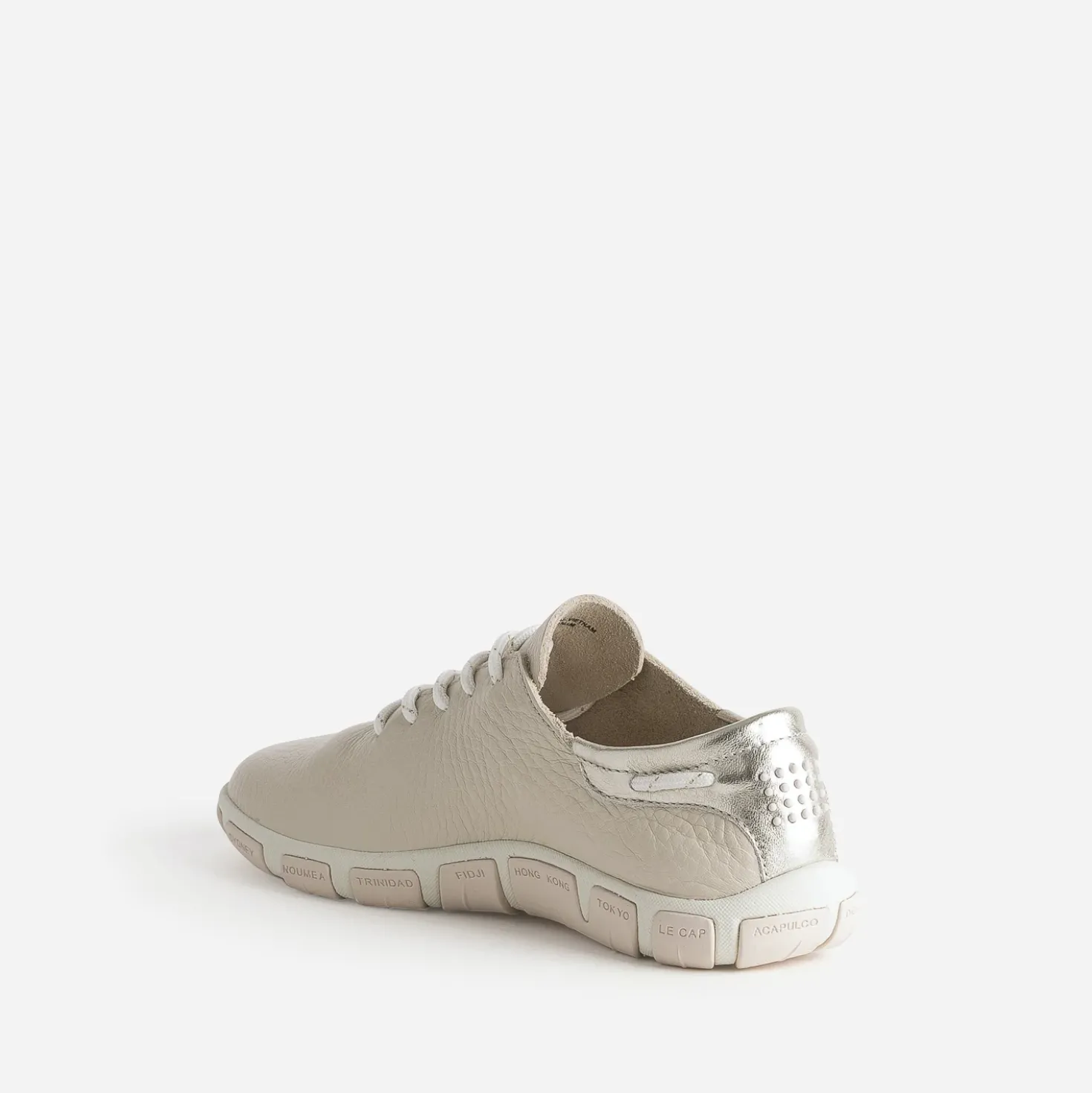 Tennis TBS beige en cuir à semelle bicolore
