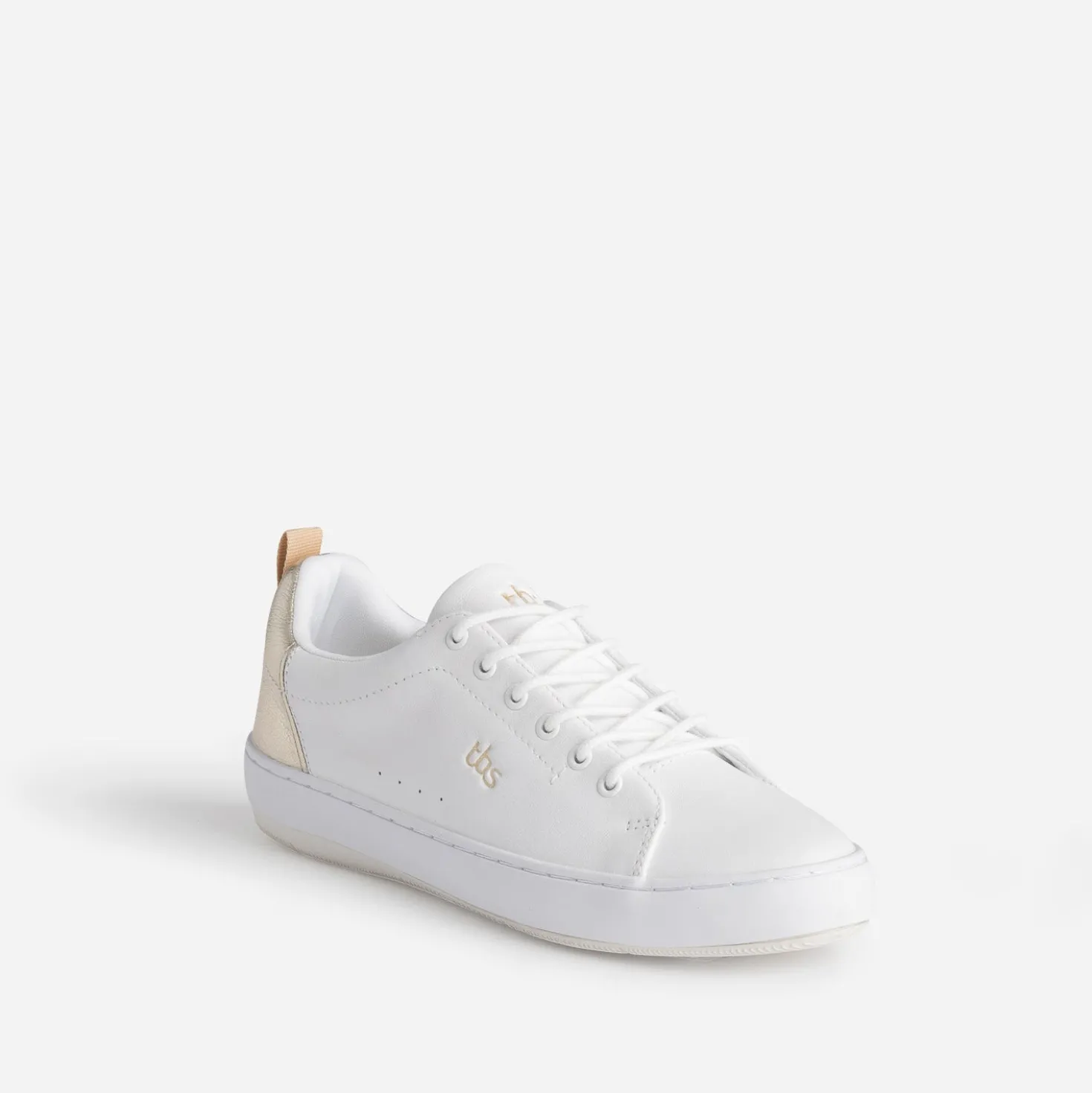 Tennis TBS blanche et or en cuir