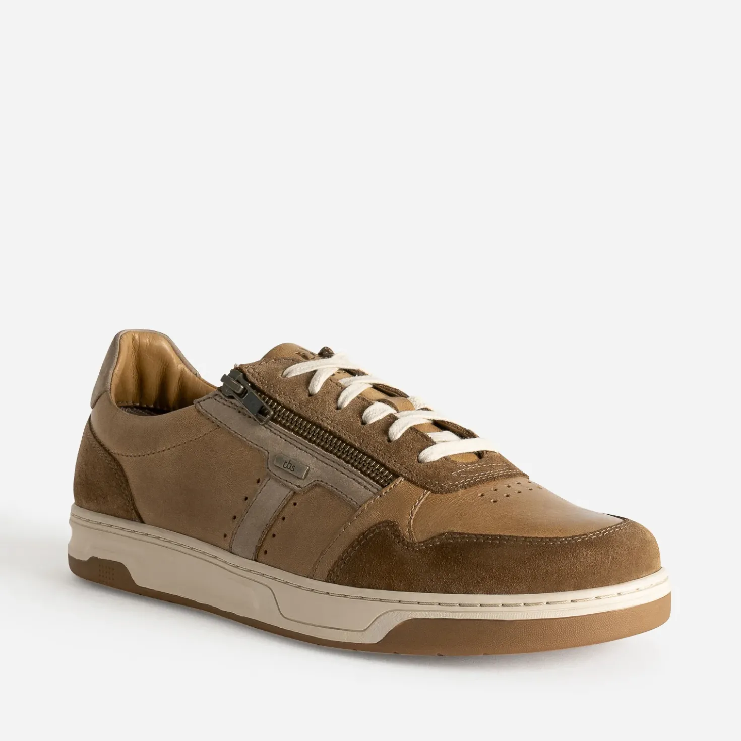 Tennis TBS camel en cuir