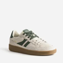Tennis TEDDY SMITH beige cuir velours détails kaki