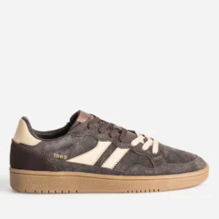 Tennis TEDDY SMITH marron cuir velours détails beige