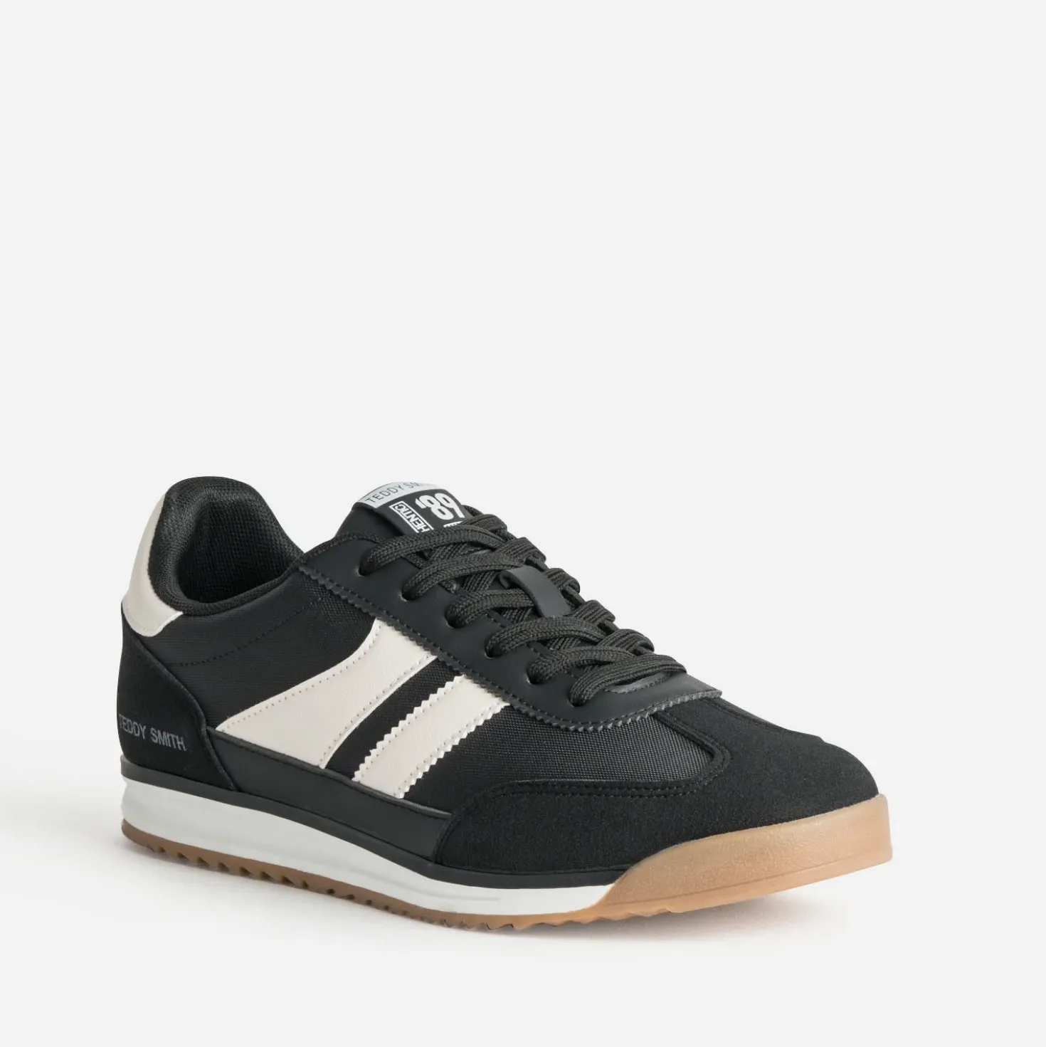 Tennis TEDDY SMITH noire bi-matière détails écrus