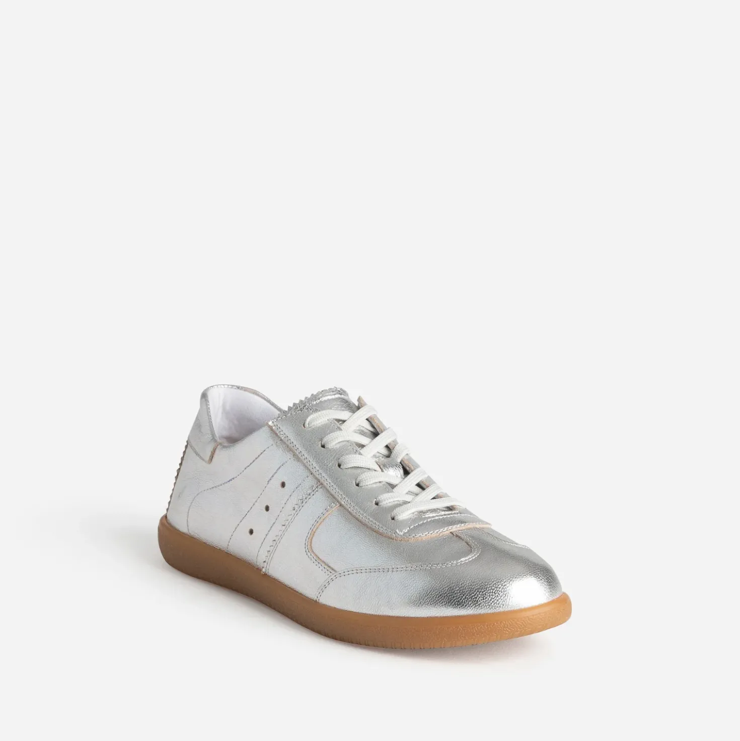 Tennis TEXTO argentée cuir métallisé