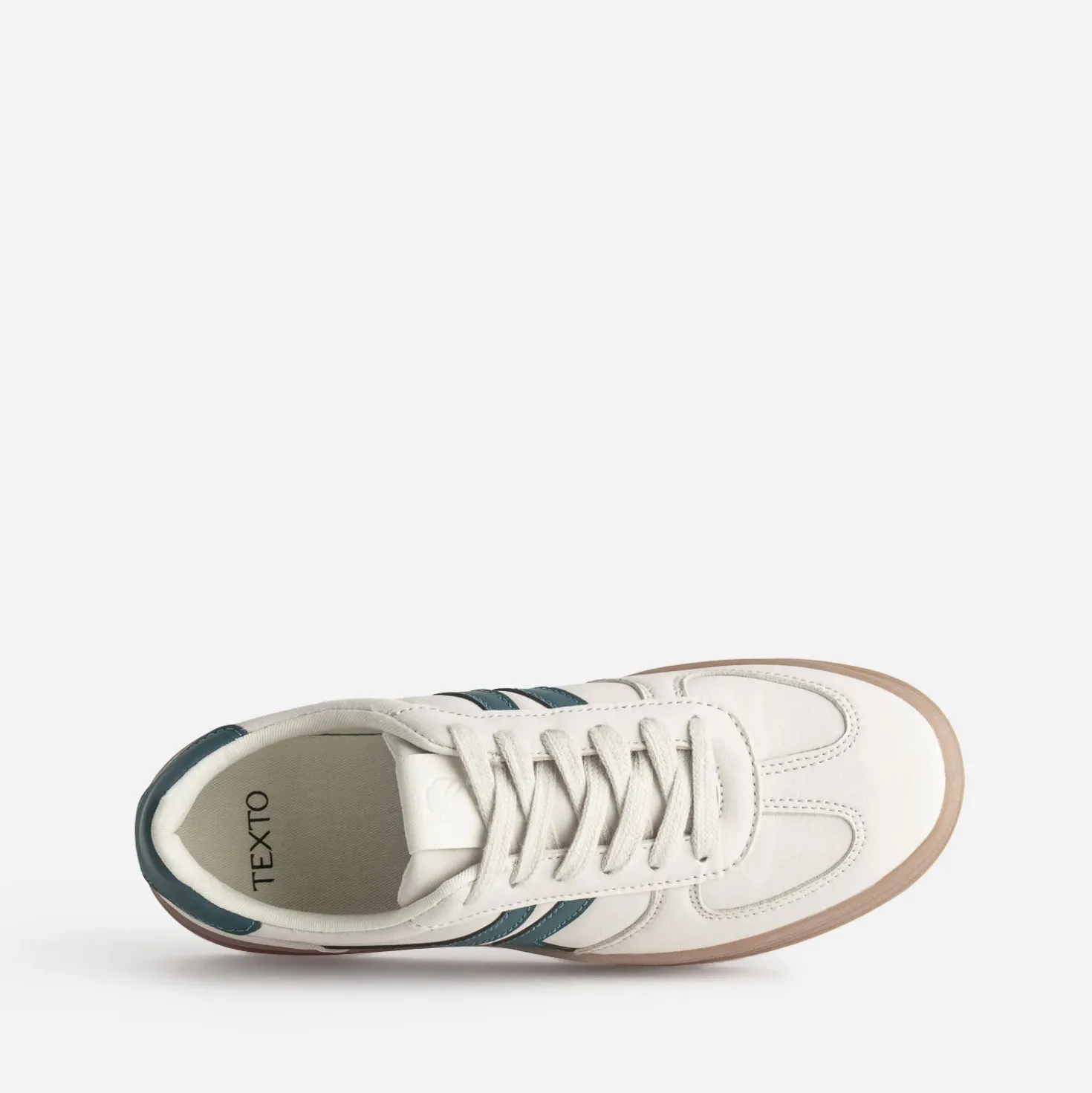 Tennis TEXTO beige et verte semelle épaisse