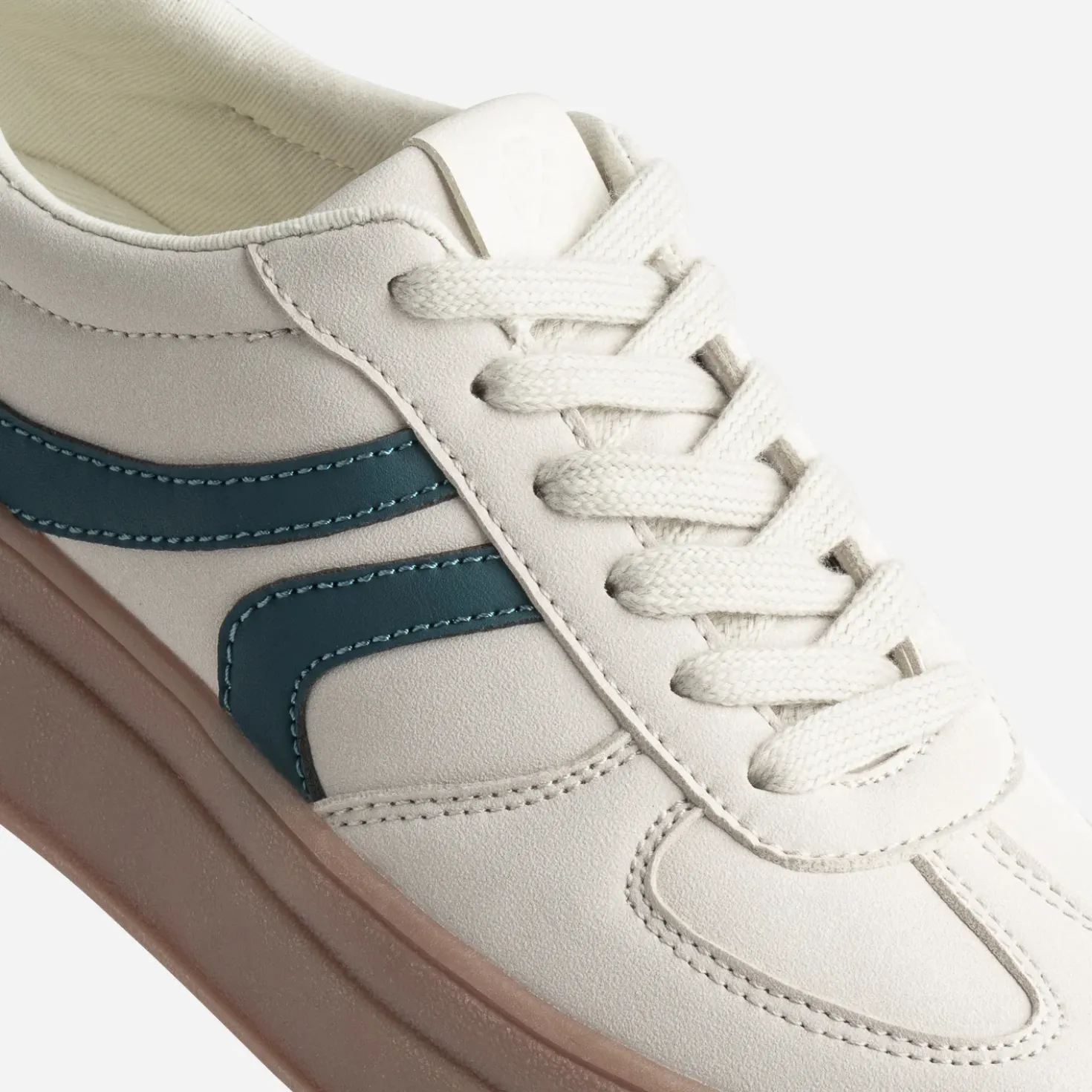Tennis TEXTO beige et verte semelle épaisse
