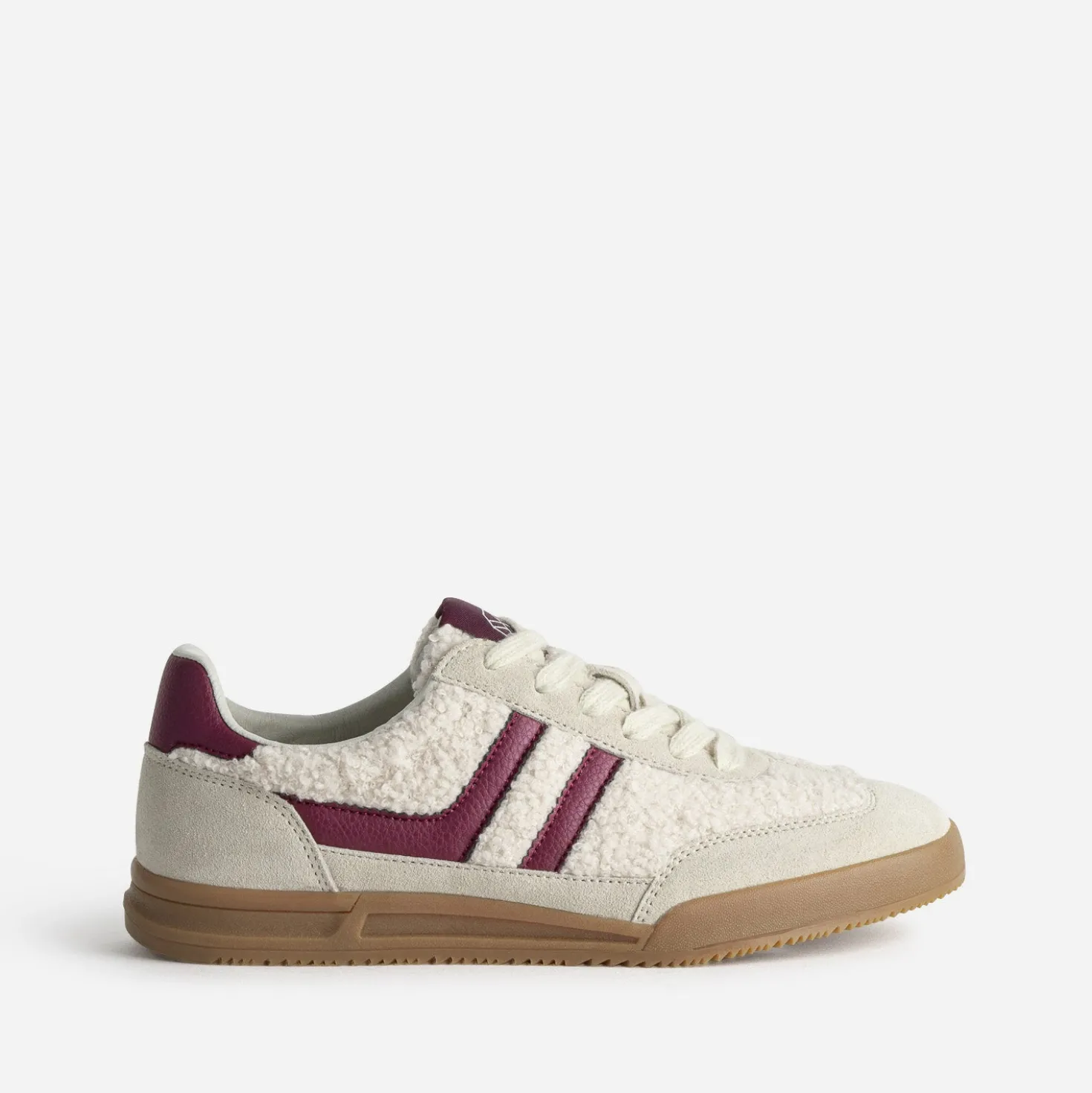 Tennis TEXTO beige sherpa et bordeaux