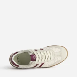 Tennis TEXTO beige sherpa et bordeaux