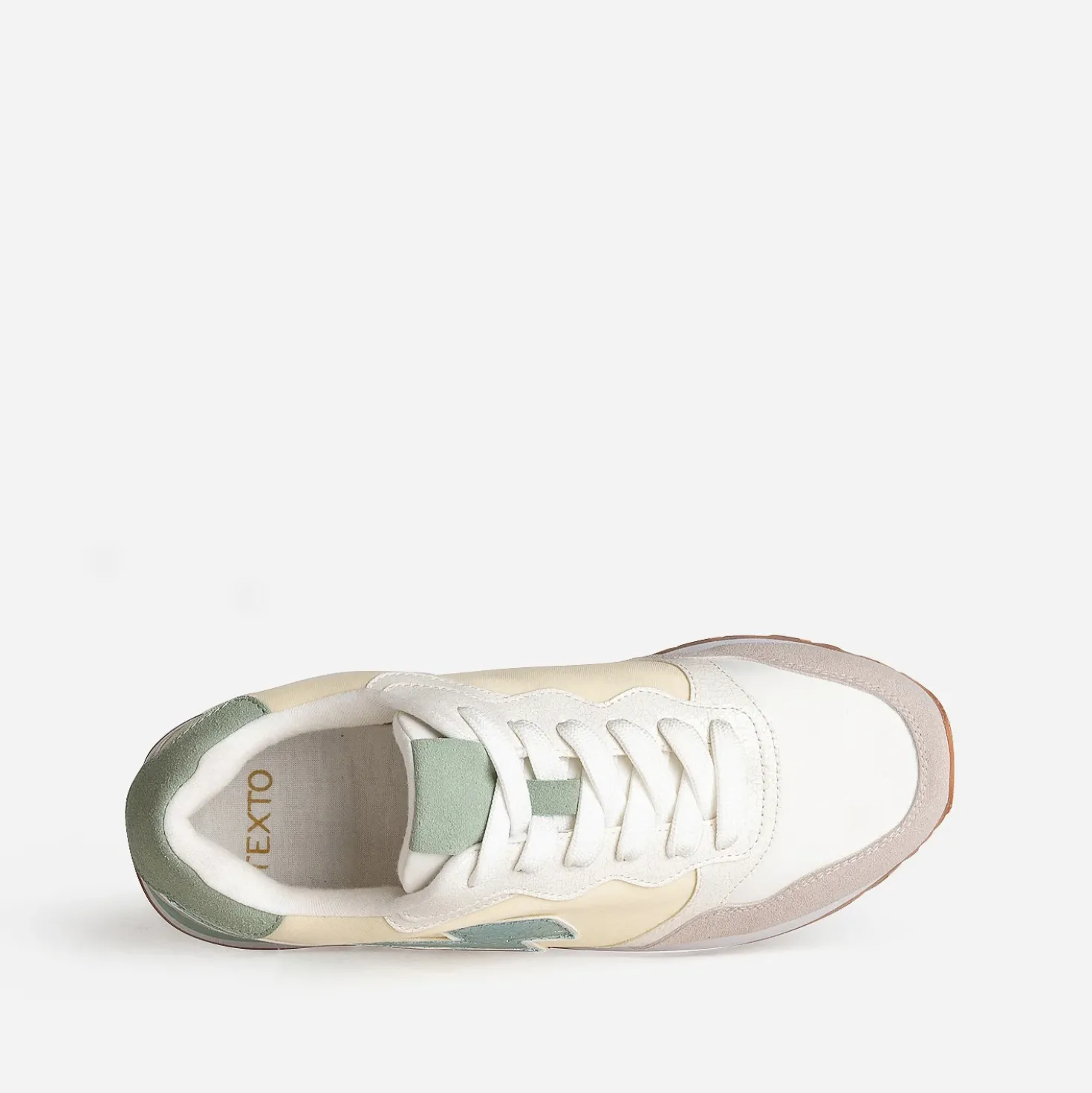 Tennis TEXTO blanc, beige, jaune, vert