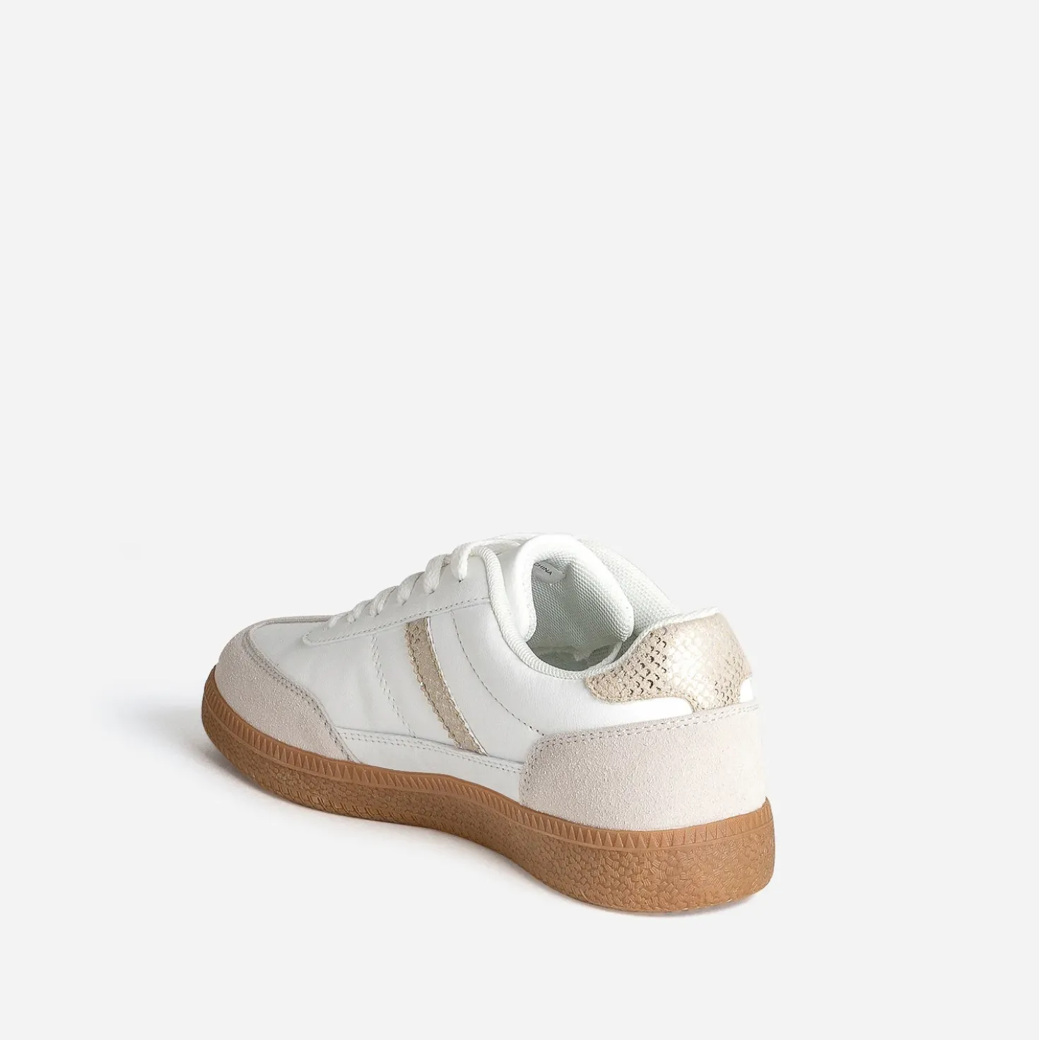 Tennis TEXTO blanche et taupe