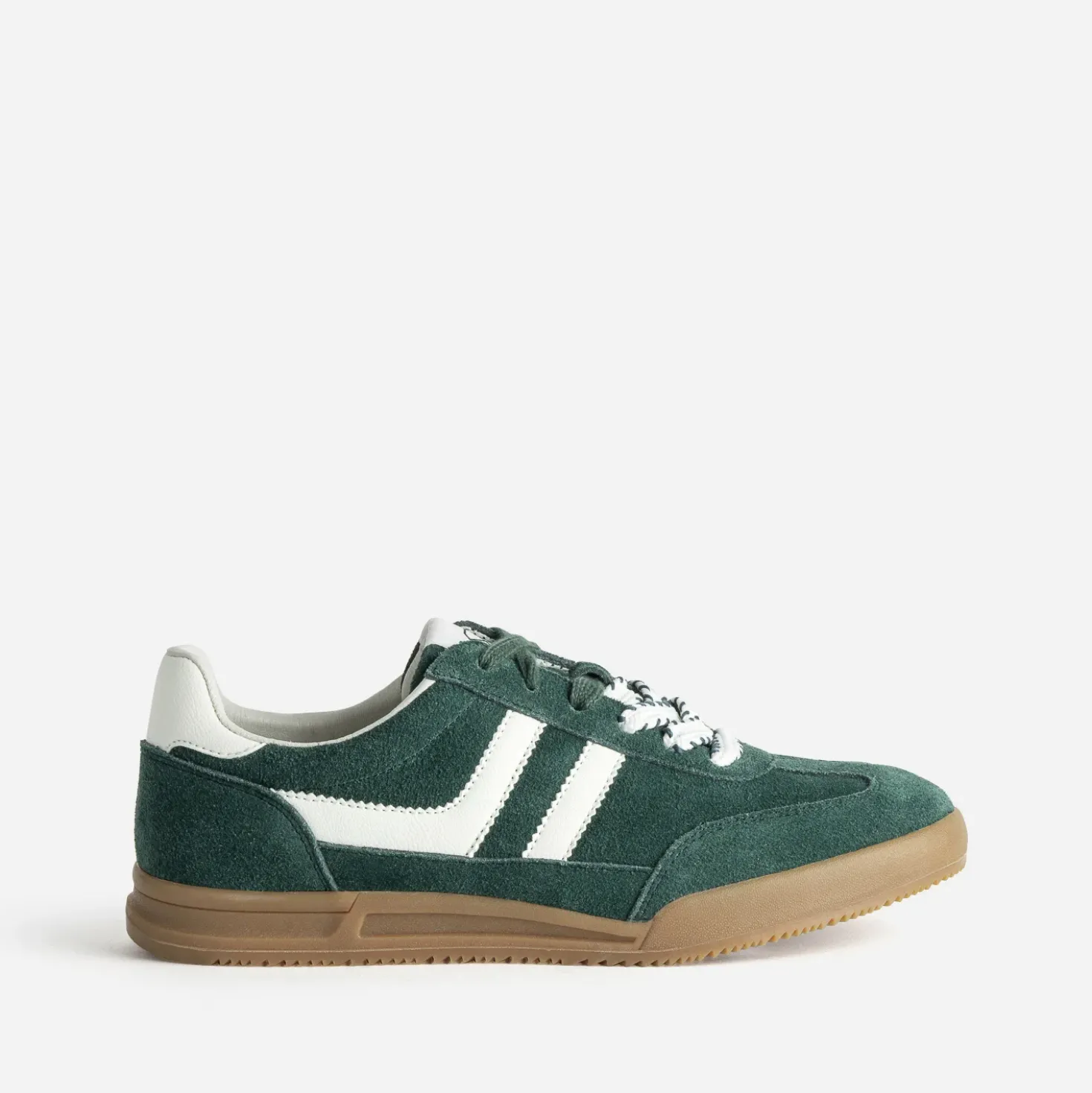 Tennis TEXTO verte cuir velours