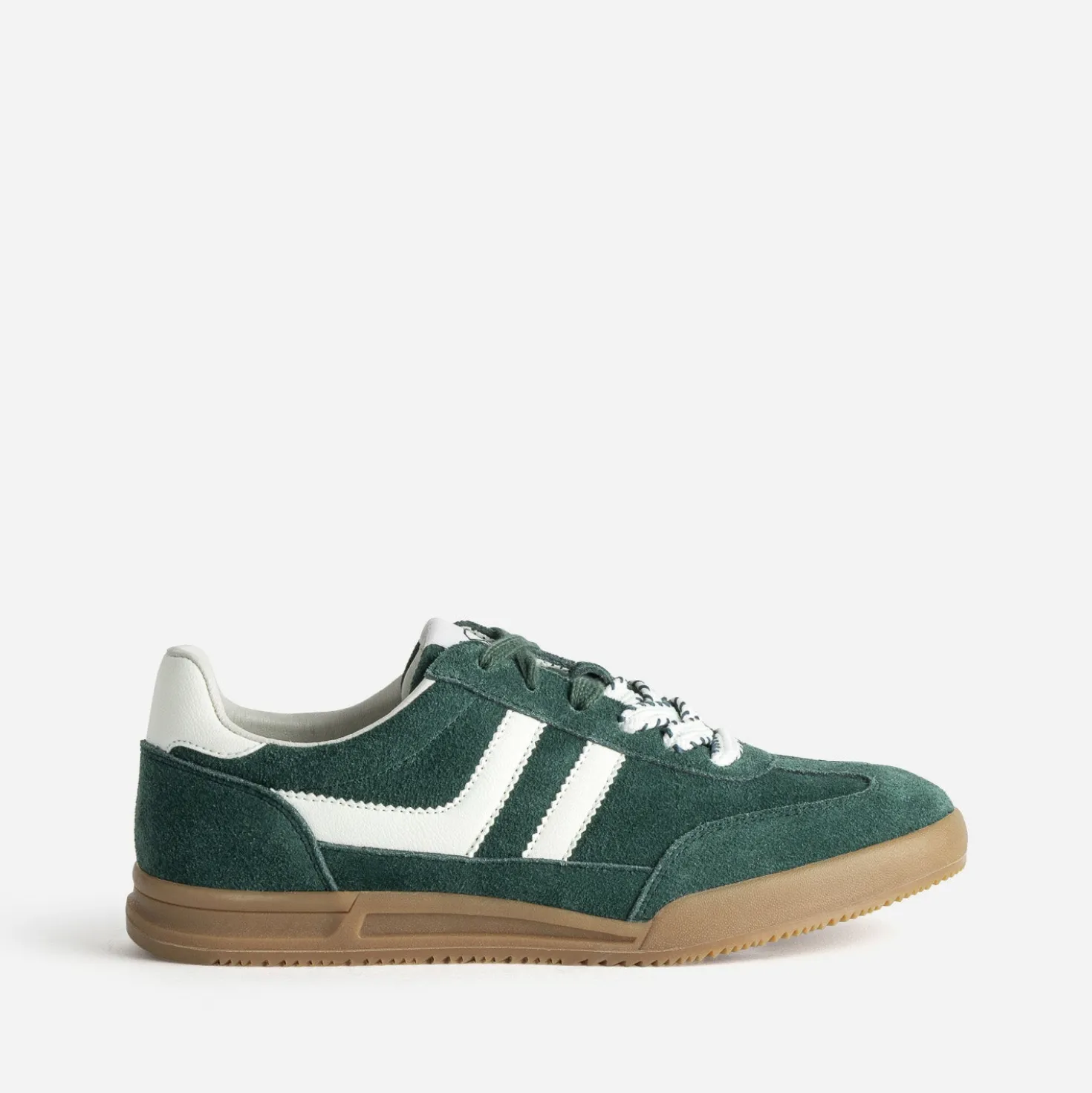Tennis TEXTO verte cuir velours
