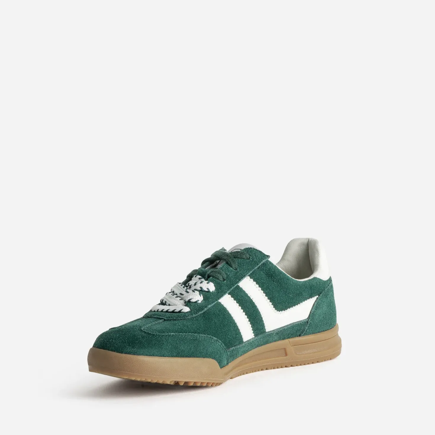 Tennis TEXTO verte cuir velours
