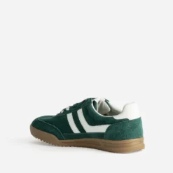 Tennis TEXTO verte cuir velours