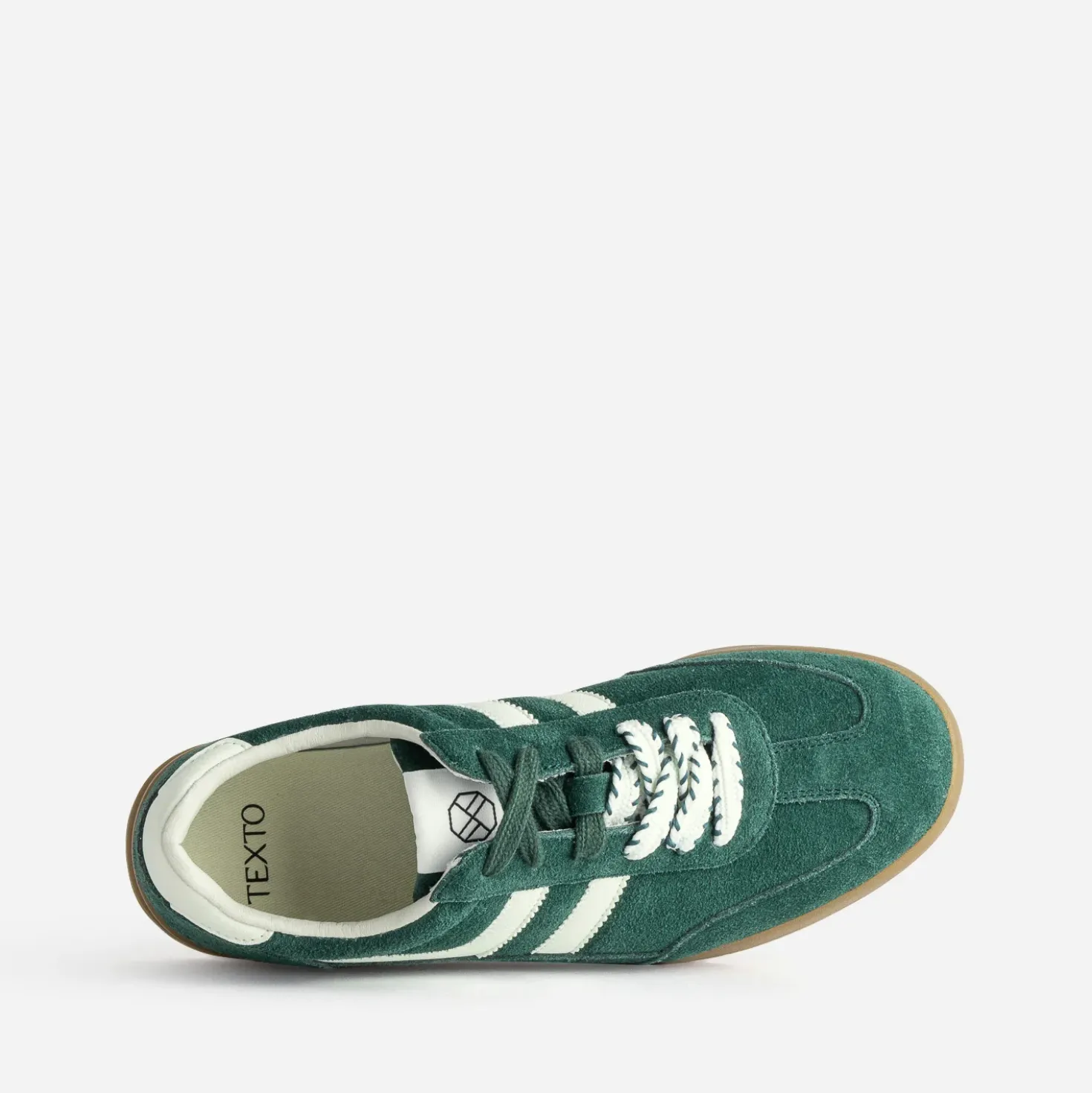 Tennis TEXTO verte cuir velours