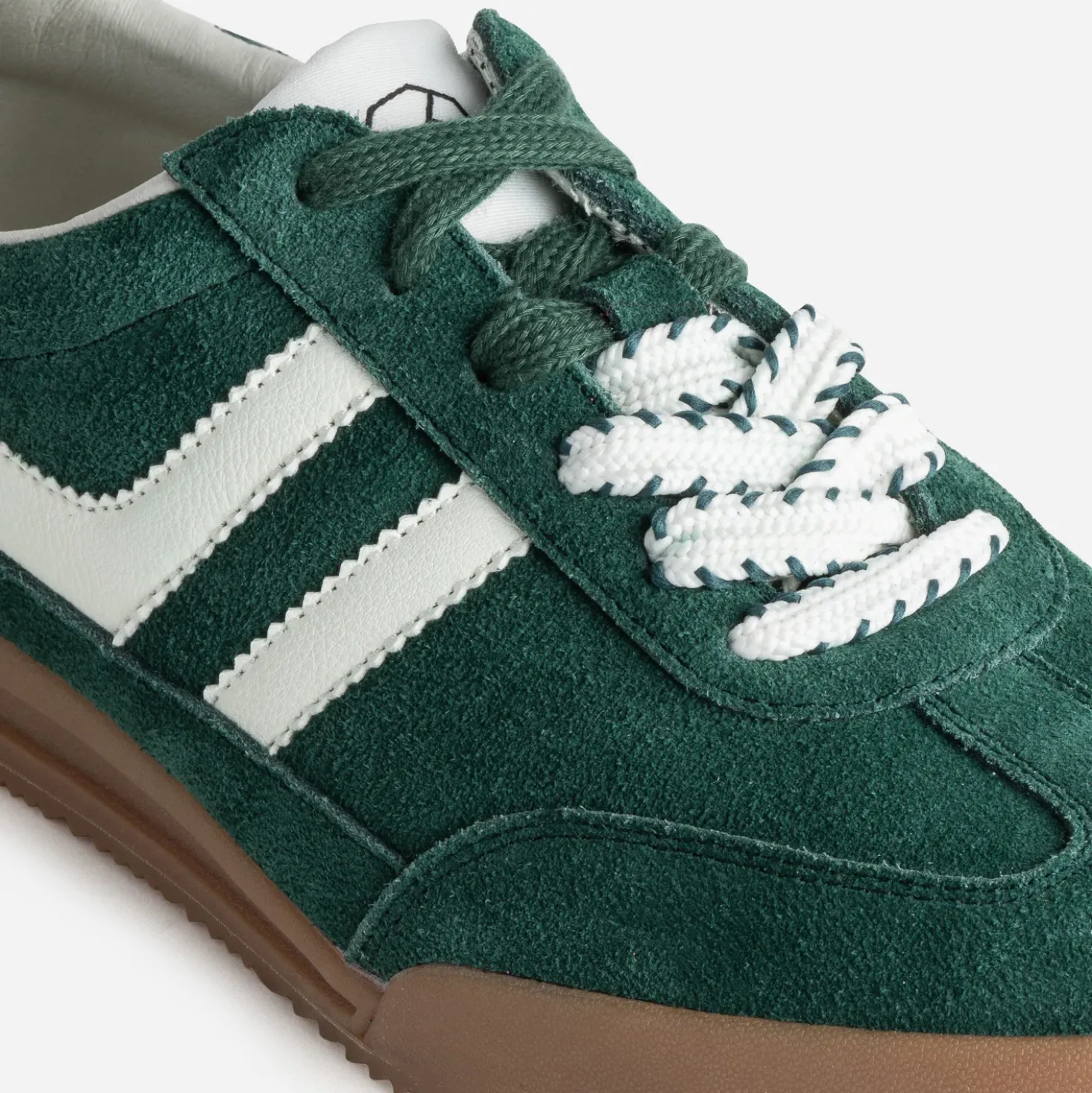Tennis TEXTO verte cuir velours