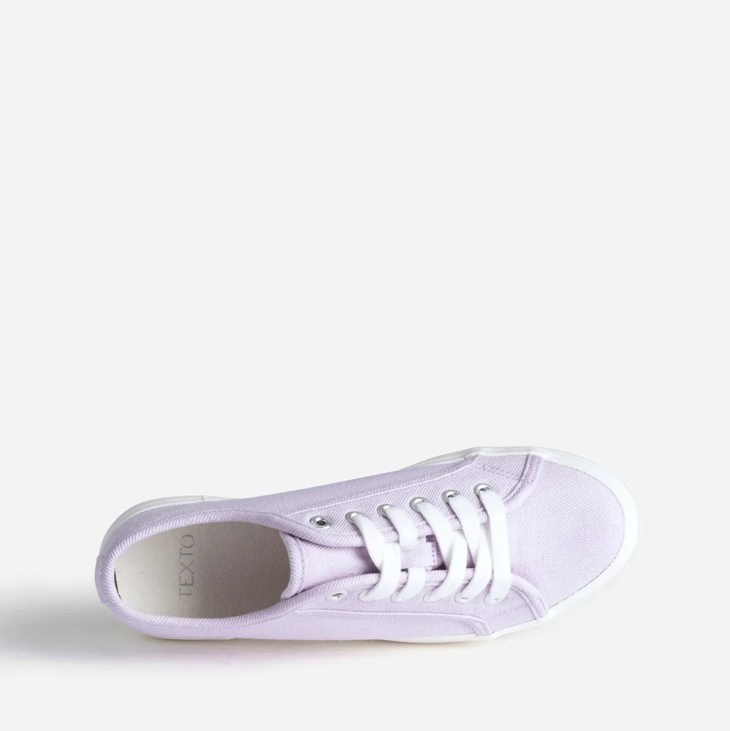 Tennis toile violette à semelle blanche
