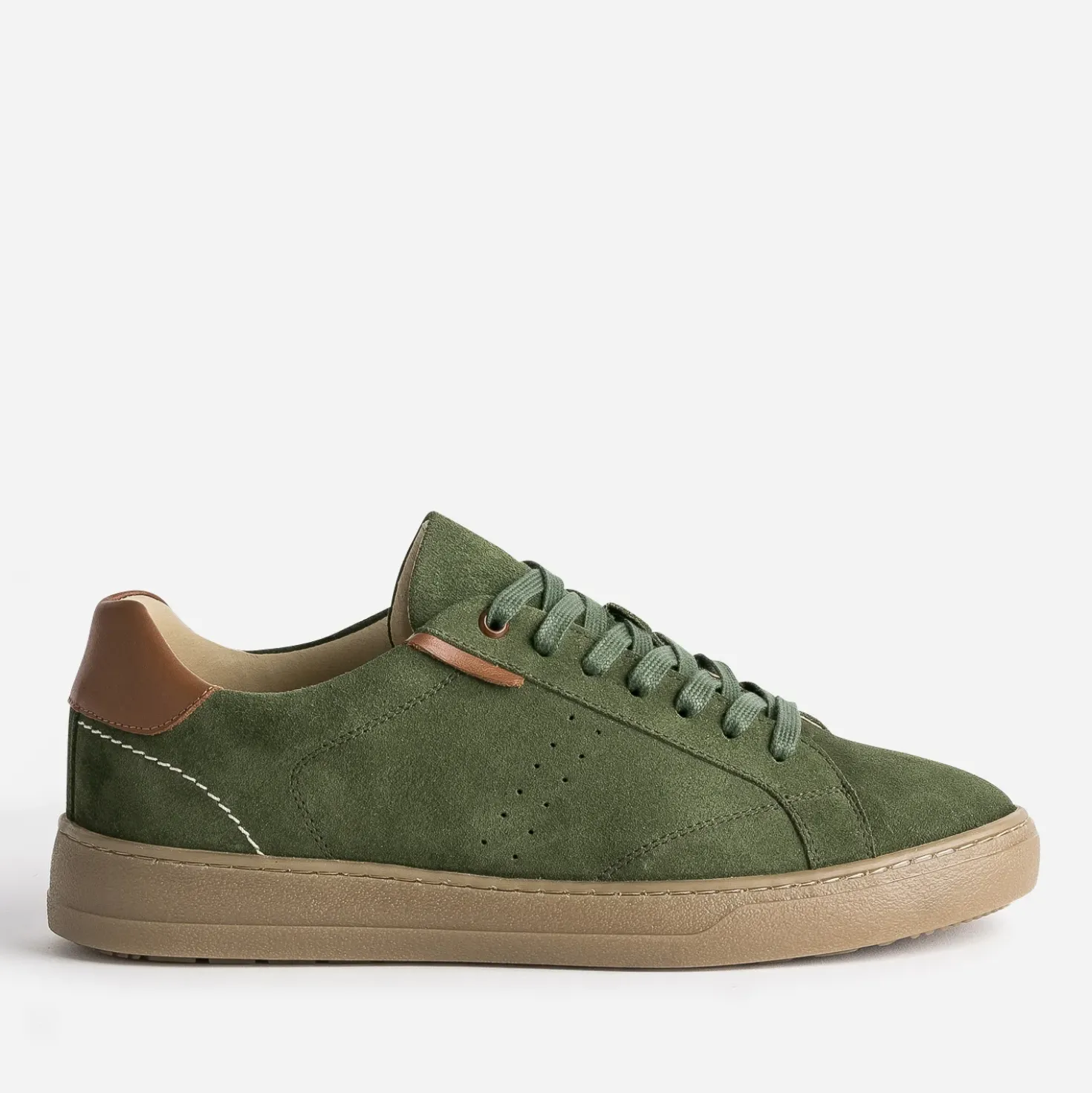 Tennis verte cuir velours
