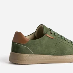 Tennis verte cuir velours