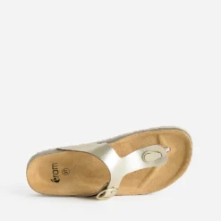Tong anatomique dorée en cuir éco-conçu