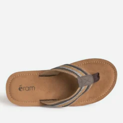 Tong marron brides tressées