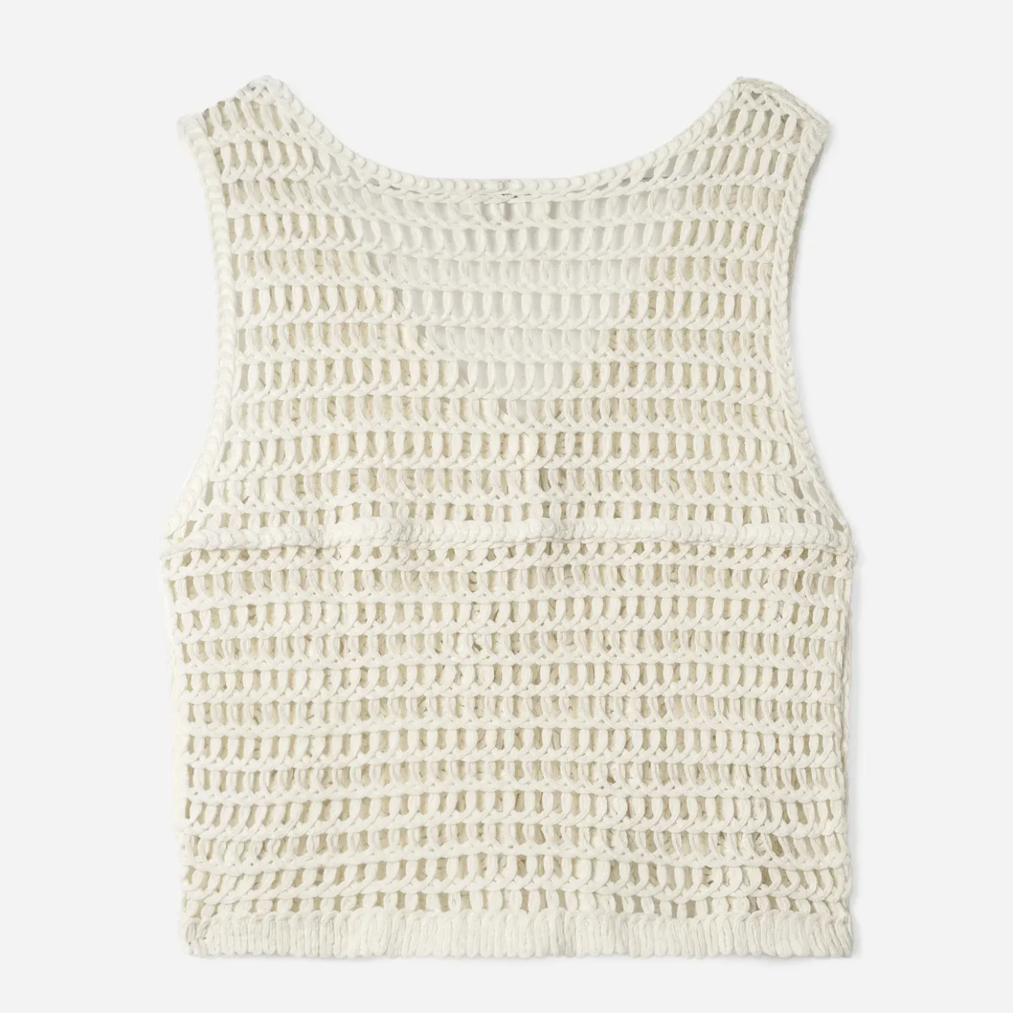 Top beige effet crochet