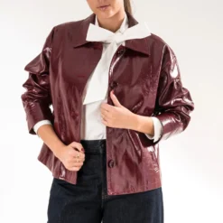 Veste ERAM WEAR bordeaux effet vinyle