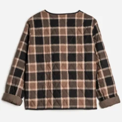 Veste ERAM WEAR camel matelassée motif carreaux
