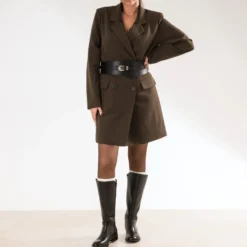 Veste ERAM WEAR marron mi-longue