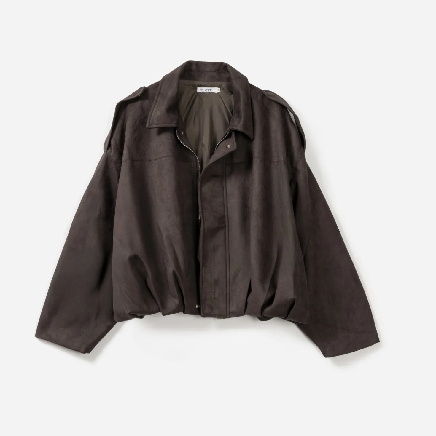 Veste TEXTO marron suédé oversize cropped